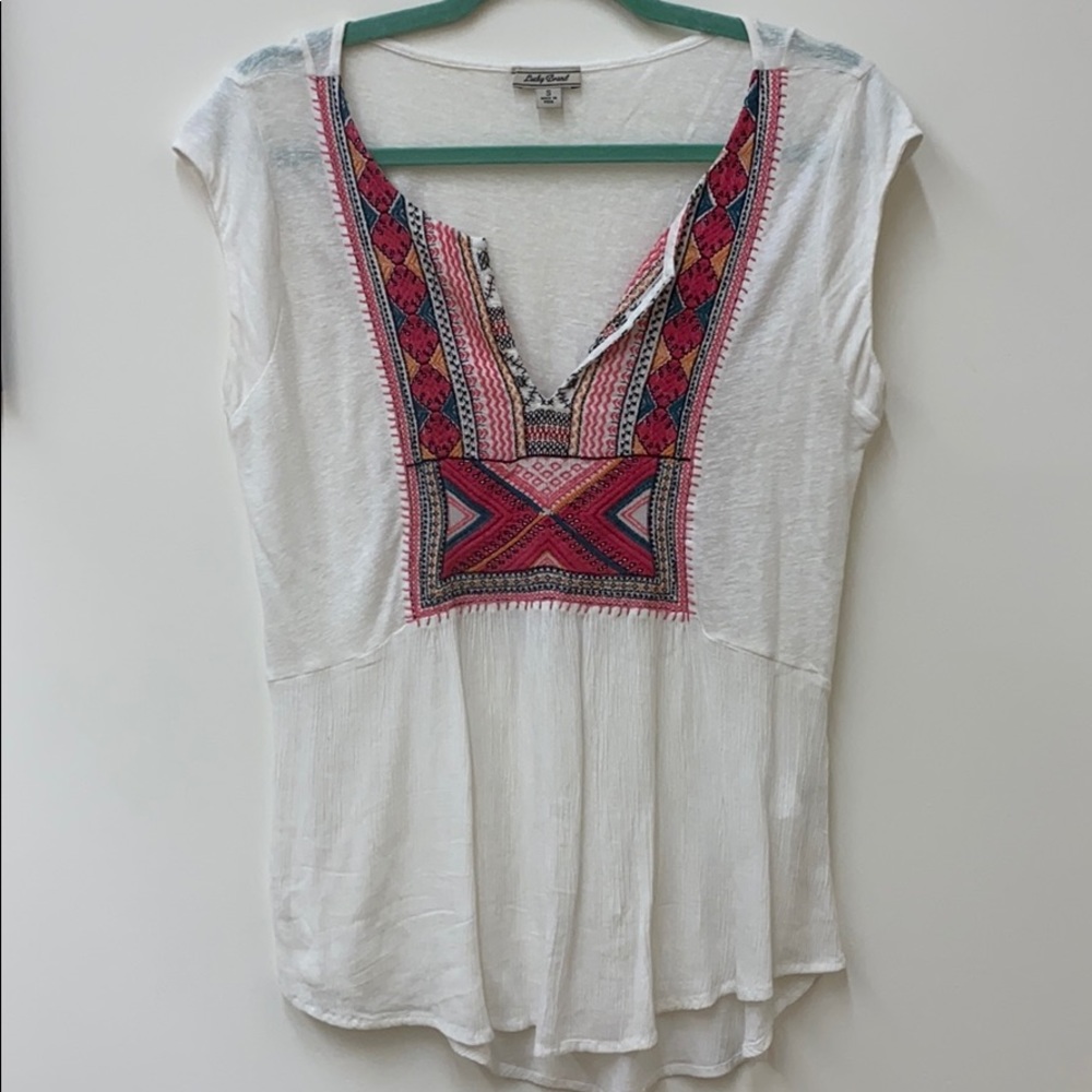 Lucky Brand 🍀 embellished v neck top